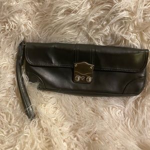 New York & Co dark gray clutch bag modern stylish